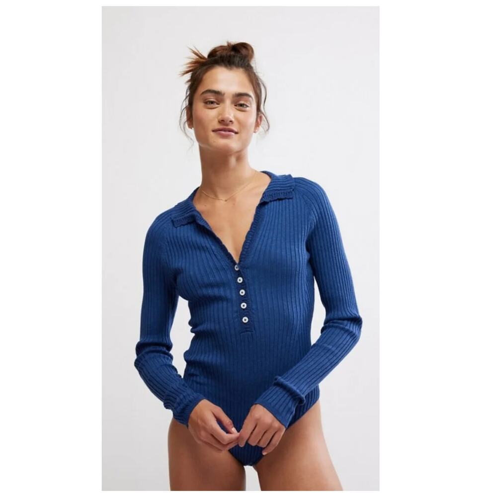 NEW FREE PEOPLE Ready For It Long Sleeve Bodysuit Size Large - Picture 13 of 13